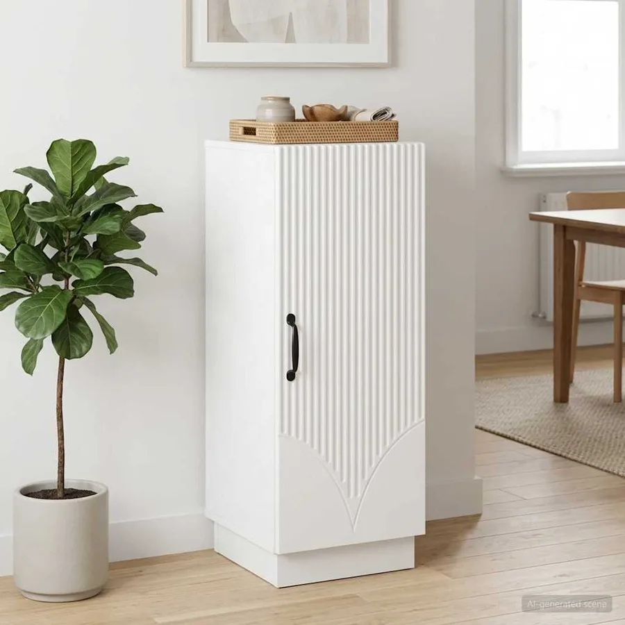 Buffet Blanc 33 x 34,5 x 87 cm Bois d'ingénierie - 4