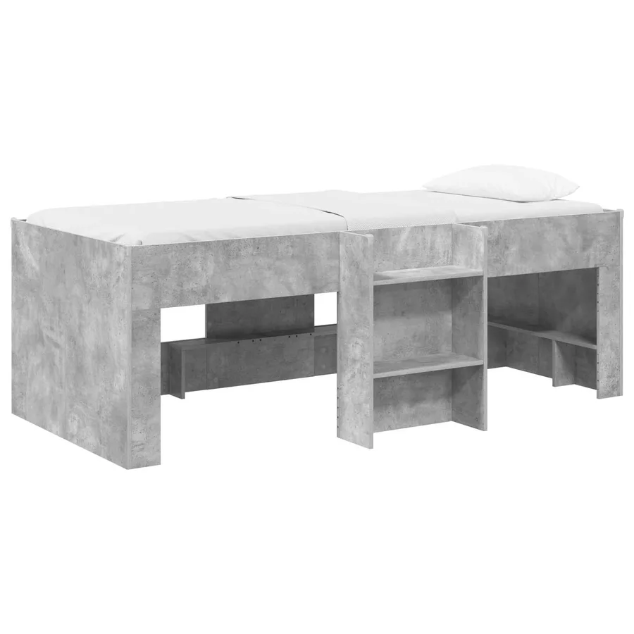Cadre de Lit Élevé pour Enfants Gris béton 90 x 200 cm - 2