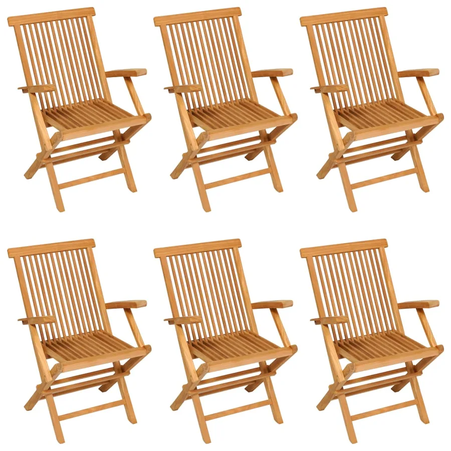 Salon de jardin 7 pcs Bois de teck massif - 7