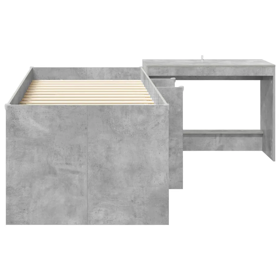 Lit haut pour enfants avec bureau 2 pc Gris béton - 4