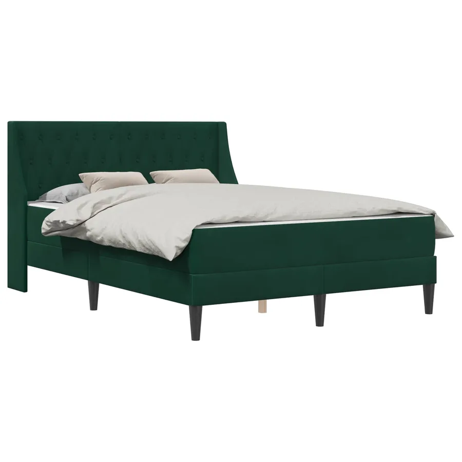 Cadre de lit avec matelas Vert foncé 160 x 200 cm Velours - 2