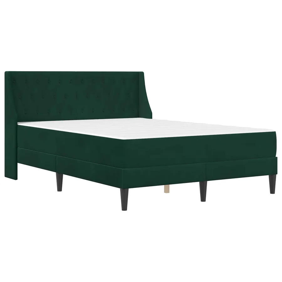 Cadre de lit avec matelas Vert foncé 160 x 200 cm Velours - 3