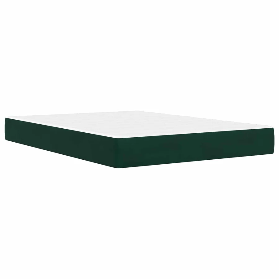 Cadre de lit avec matelas Vert foncé 160 x 200 cm Velours - 5