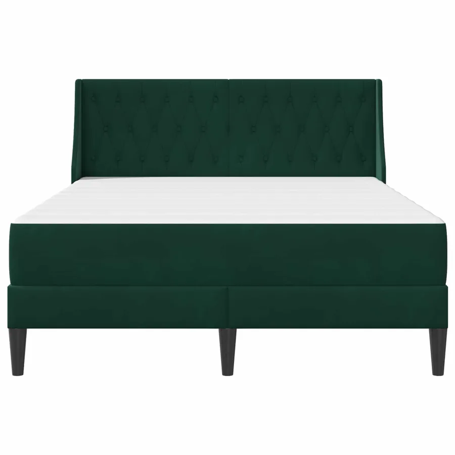 Cadre de lit avec matelas Vert foncé 160 x 200 cm Velours - 6