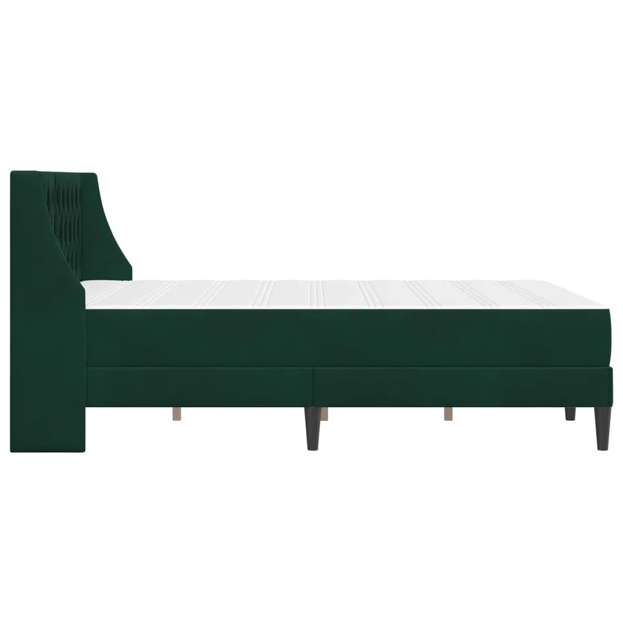 Cadre de lit avec matelas Vert foncé 160 x 200 cm Velours - 7