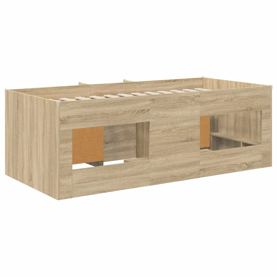 Cadre de lit en loft avec armoire avec porte 3 pc Chêne Sonoma - 5