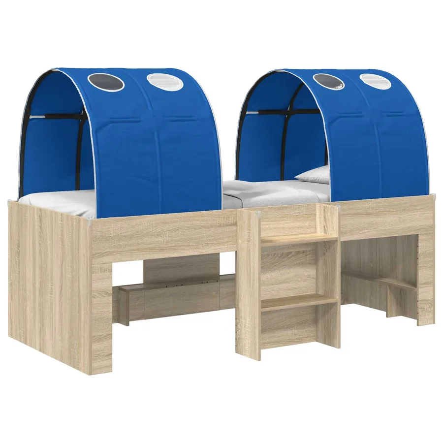 Lit Haut pour Enfants avec Tunnel 3 pc Chêne Sonoma et bleu - 2