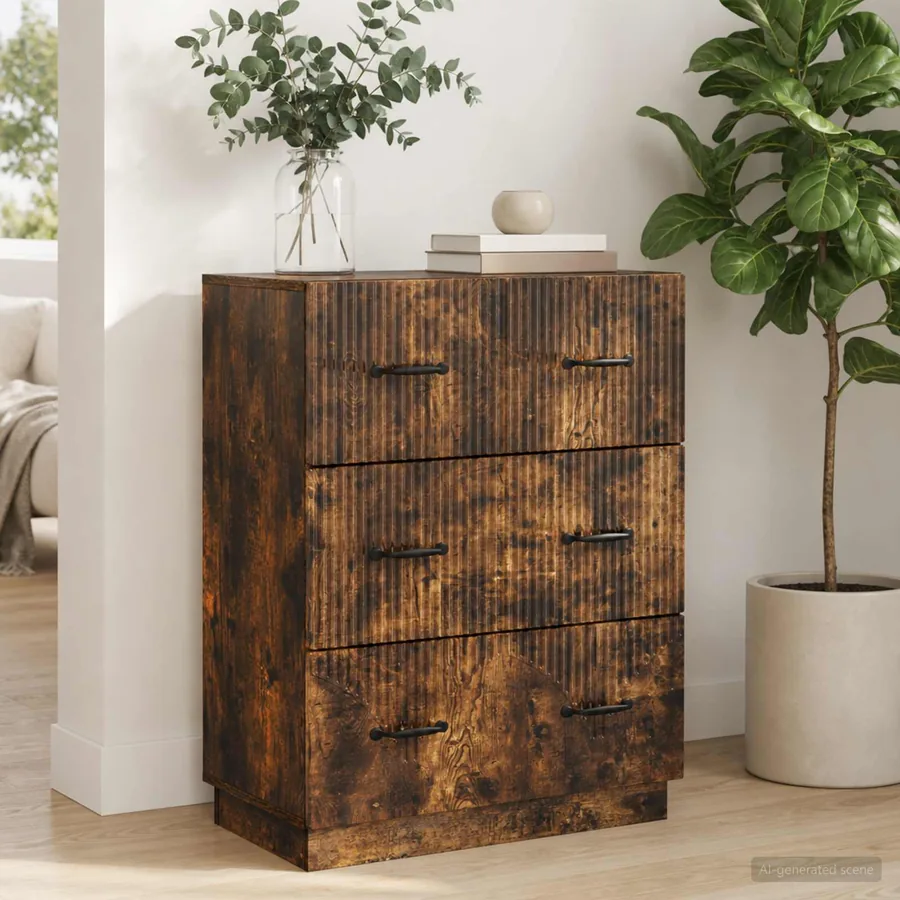 Armoire à tiroirs Chêne fumé 66 x 34,5 x 87 cm
