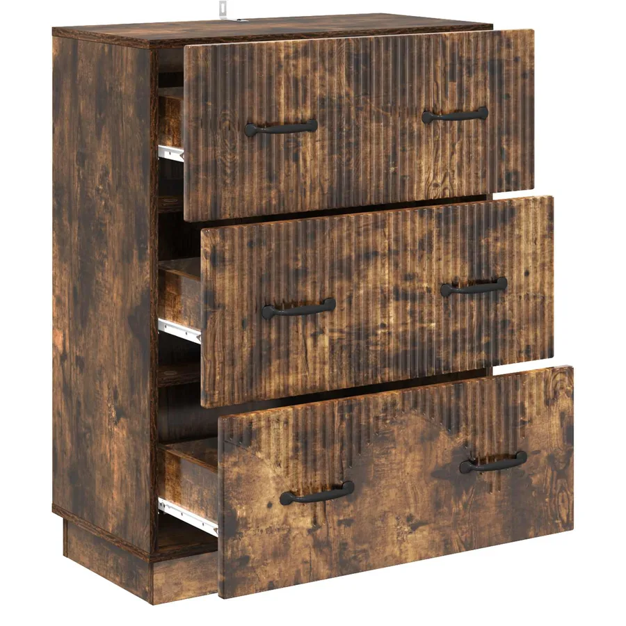 Armoire à tiroirs Chêne fumé 66 x 34,5 x 87 cm - 5