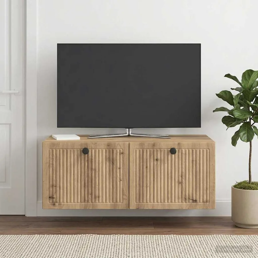 Meuble TV mural 78,5 x 41 x 30 cm Chêne artisanal