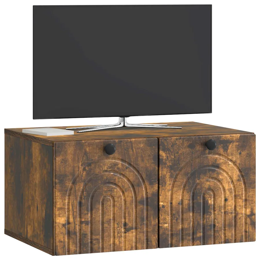 Meuble TV mural Chêne fumé 59,5 x 41 x 30 cm Bois d'ingénierie - 3