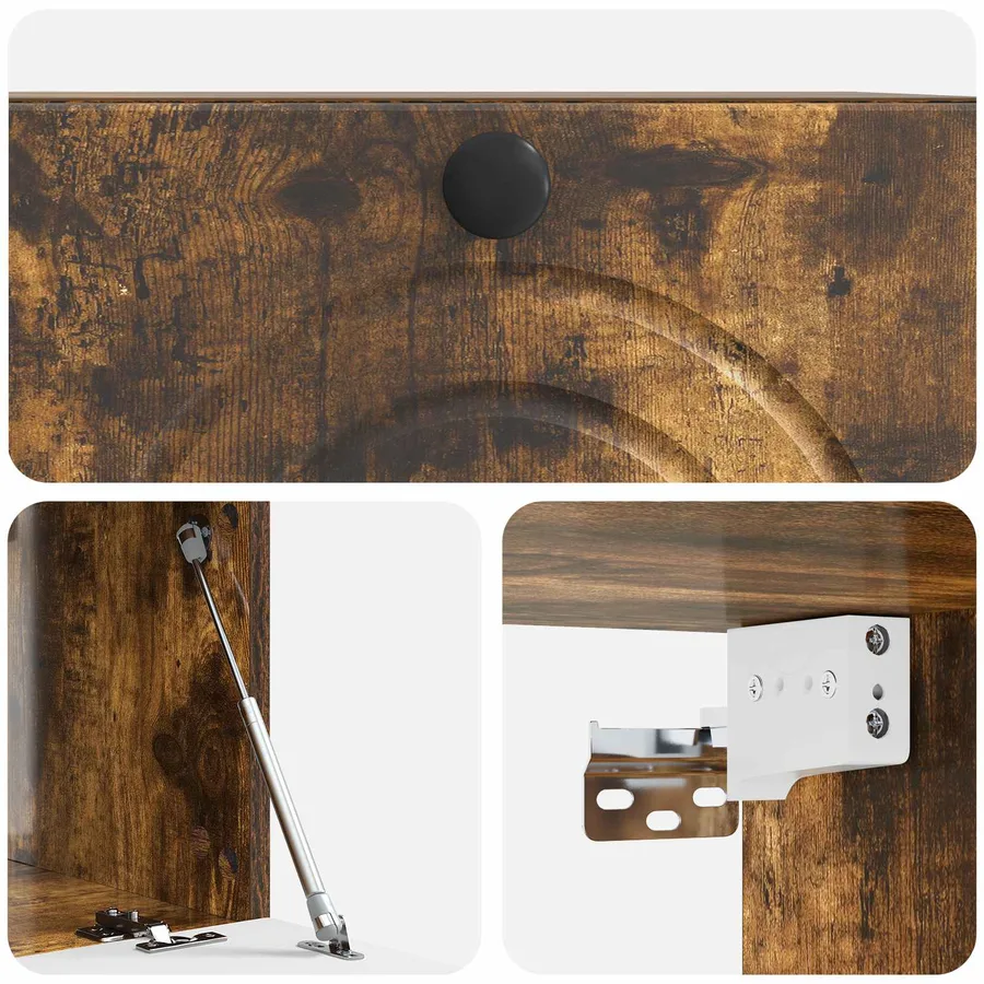 Meuble TV mural Chêne fumé 59,5 x 41 x 30 cm Bois d'ingénierie - 9