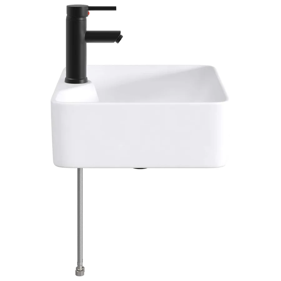 Lavabo de salle de bains Noir Mat 48,5 x 37,5 x 13 cm métal - 5