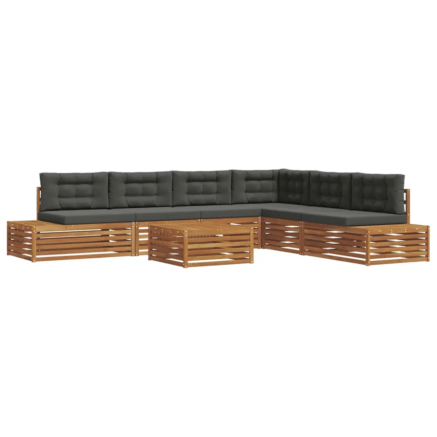 Ensemble de canapés d'extérieur 7 Pièce Naturel et Anthracite - 2