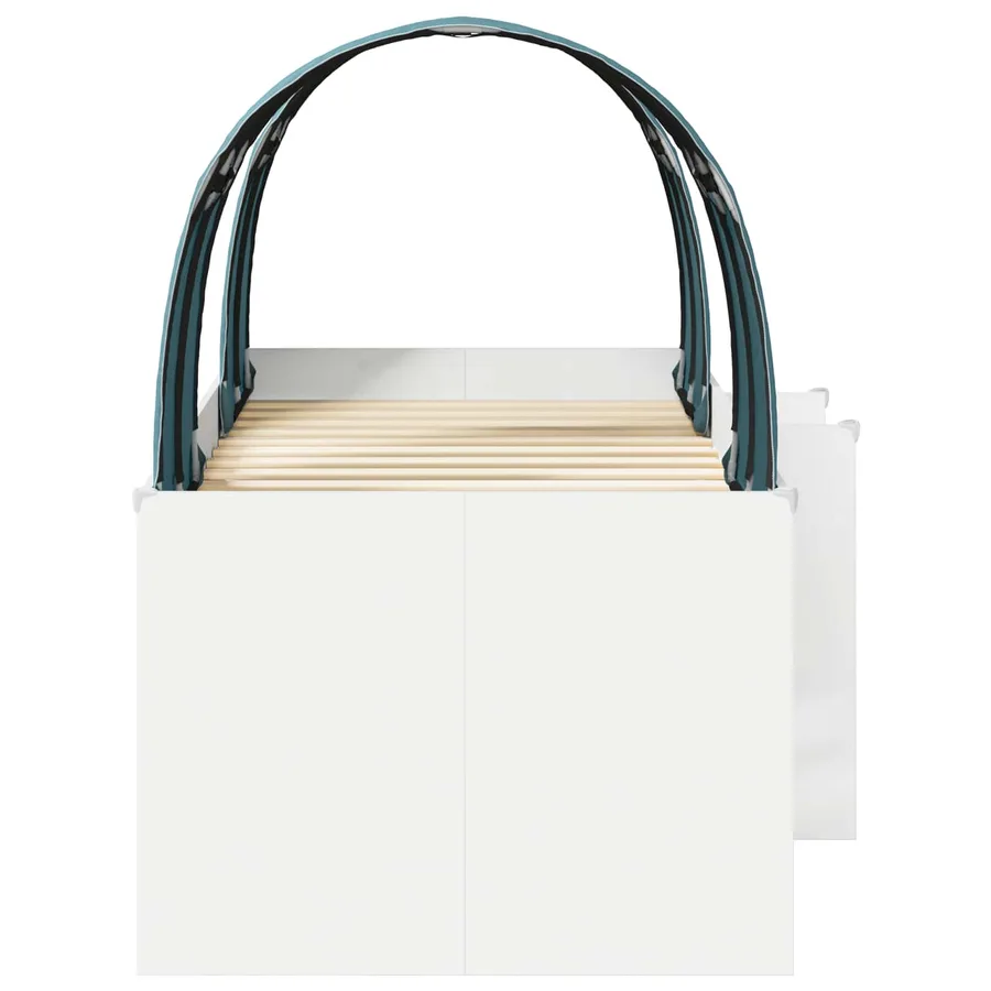 Lit Haut pour Enfants avec Tunnel 3 pc Blanc et bleu clair - 7
