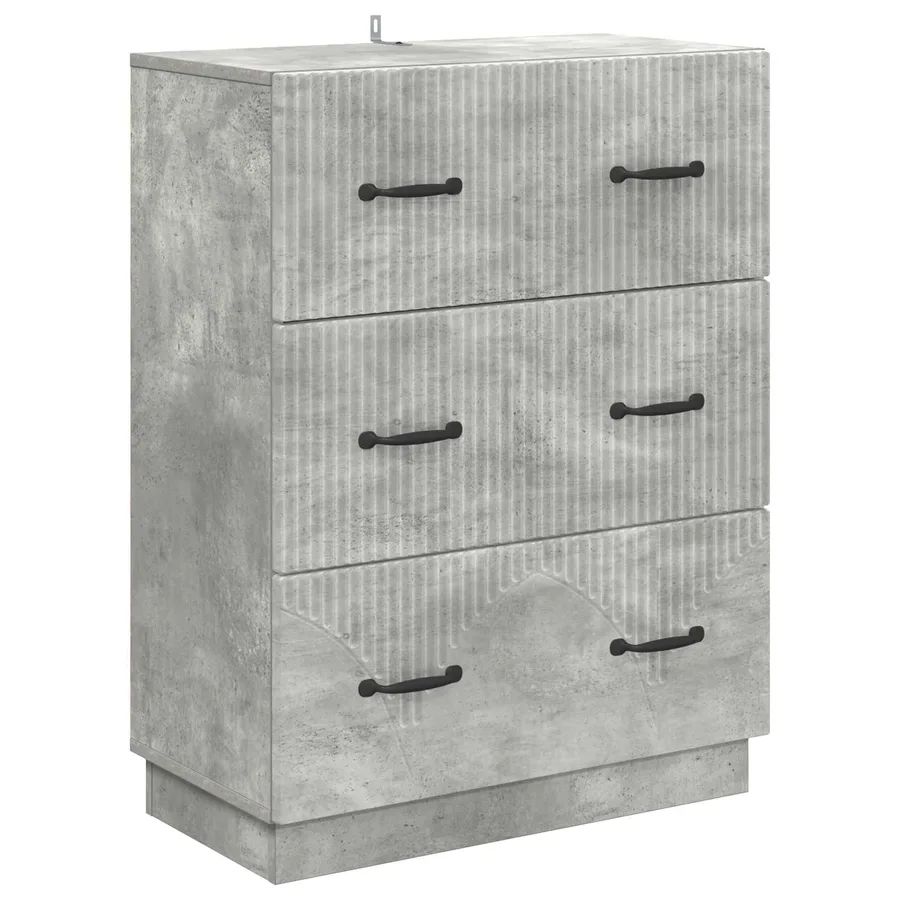 Armoire à tiroirs Gris béton 66 x 34,5 x 87 cm - 2