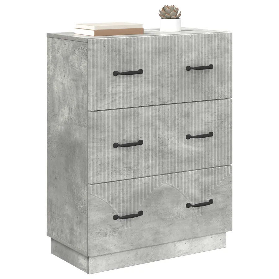 Armoire à tiroirs Gris béton 66 x 34,5 x 87 cm - 3