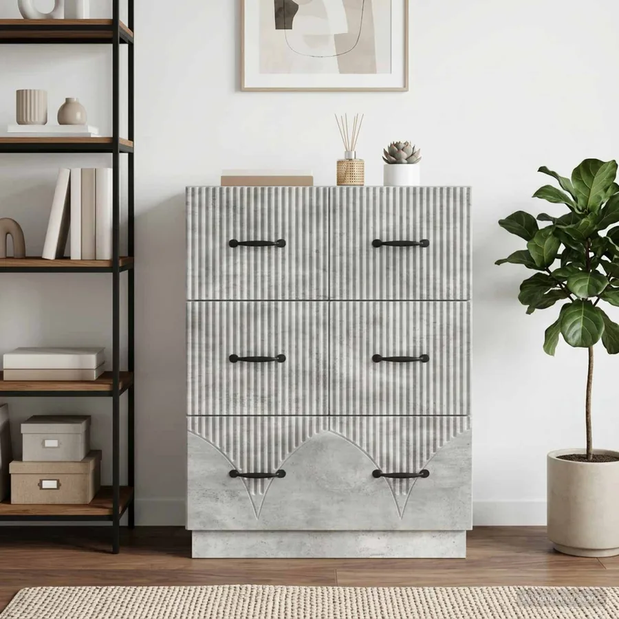 Armoire à tiroirs Gris béton 66 x 34,5 x 87 cm - 5