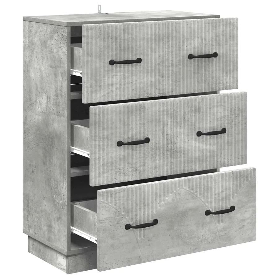Armoire à tiroirs Gris béton 66 x 34,5 x 87 cm - 6