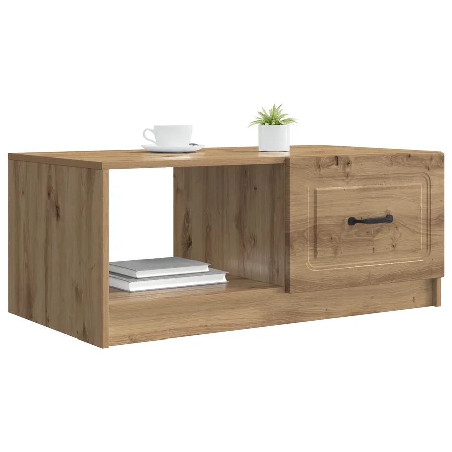 Table basse Chêne artisanal 90 x 50 x 37 cm Bois d'ingénierie - 3
