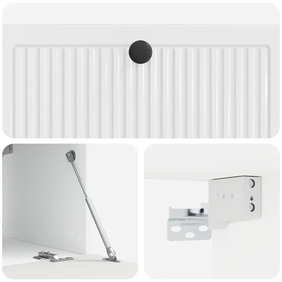 Meuble TV mural Montage mural Blanc brillant 78,5 x 41 x 30 cm - 9