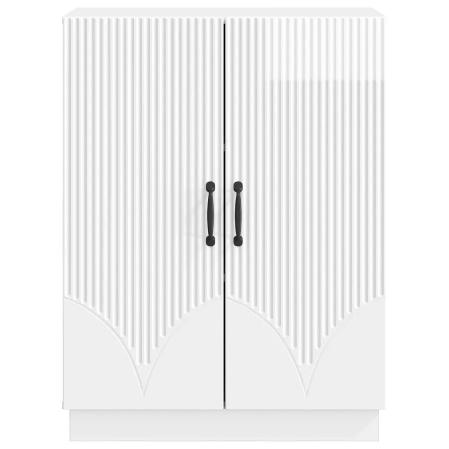 Buffet Blanc brillant 66 x 34,5 x 87 cm Bois d'ingénierie - 6