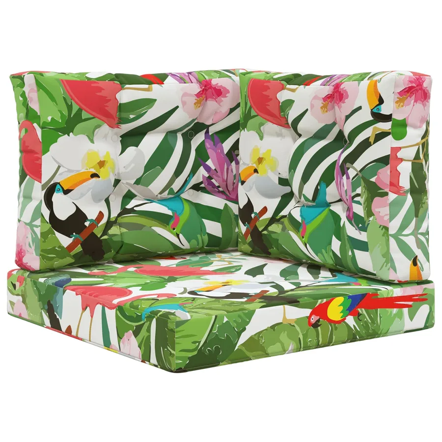 Coussin de canapé d'extérieur 3 pcs coloré Polyester - 2