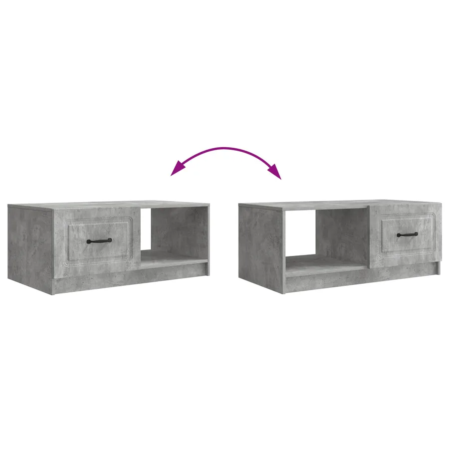 Table basse Gris béton 90 x 50 x 37 cm Bois d'ingénierie - 10