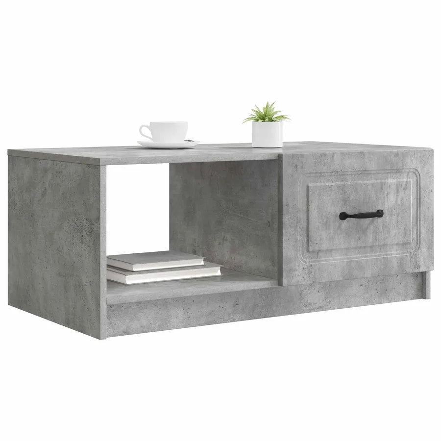 Table basse Gris béton 90 x 50 x 37 cm Bois d'ingénierie - 3