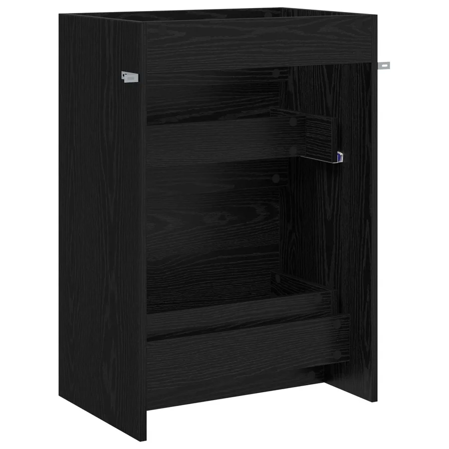 Meuble sous lavabo de salle de bain Chêne noir - 6