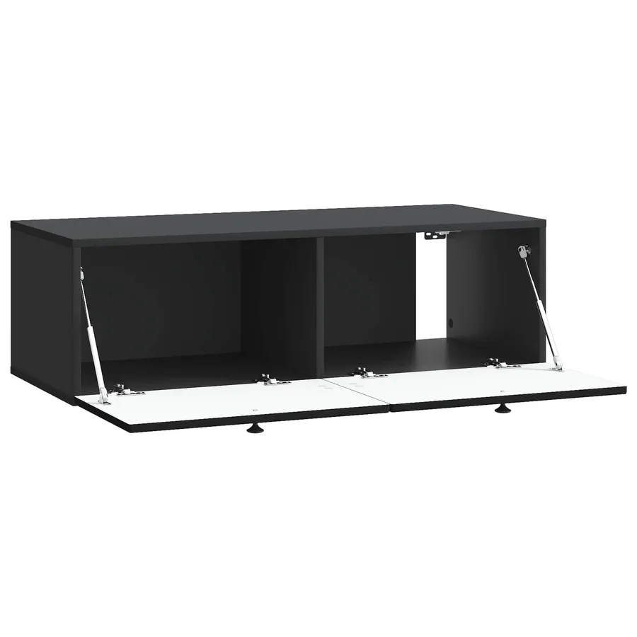 Meuble TV mural Noir 98 x 41 x 30 cm Bois d'ingénierie - 5