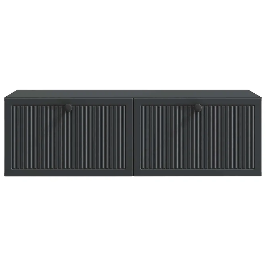 Meuble TV mural Noir 98 x 41 x 30 cm Bois d'ingénierie - 6