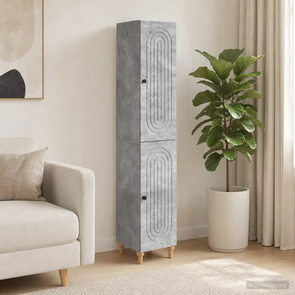 Ensemble de Meubles 2 pcs Gris béton Bois d'ingénierie