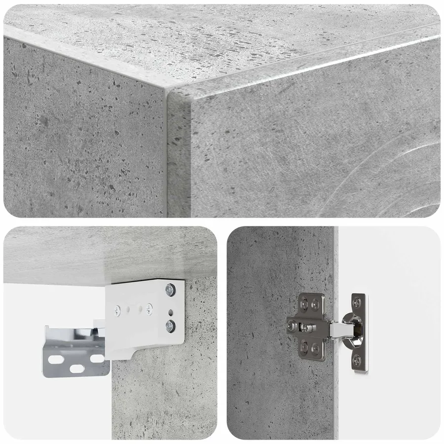 Ensemble de Meubles 2 pcs Gris béton Bois d'ingénierie - 8