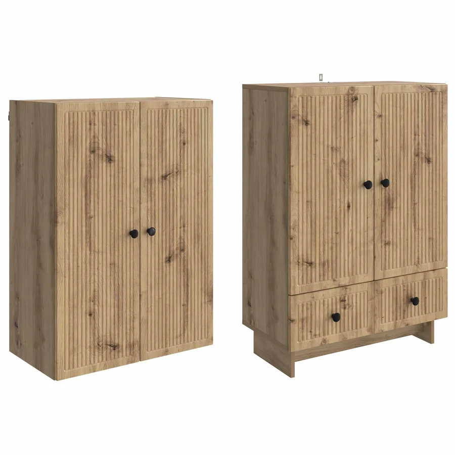 Ensemble de Meubles 2 pc Chêne artisanal Bois d'ingénierie - 4