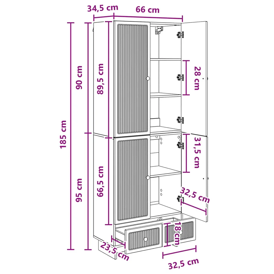 Ensemble de Meubles 2 pc Chêne artisanal Bois d'ingénierie - 8
