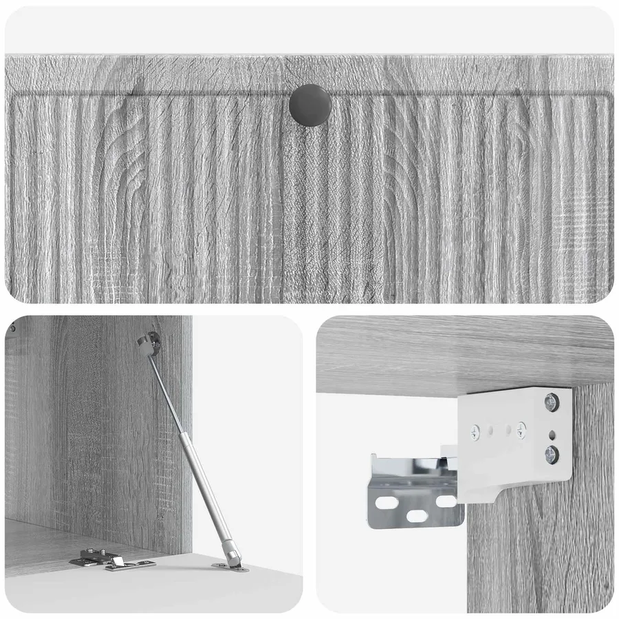 Meuble TV mural Sonoma gris 98 x 41 x 30 cm Bois d'ingénierie - 9