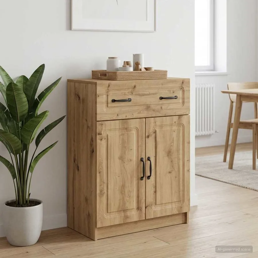 Buffet Chêne artisanal 66 x 34,5 x 87 cm Bois d'ingénierie - 4