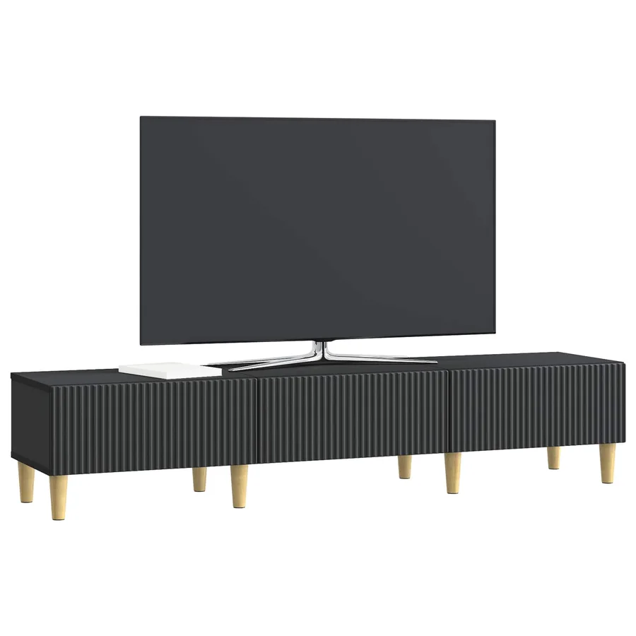 Meuble TV avec tiroir Noir 147 x 34,5 x 30 cm Bois d'ingénierie - 3