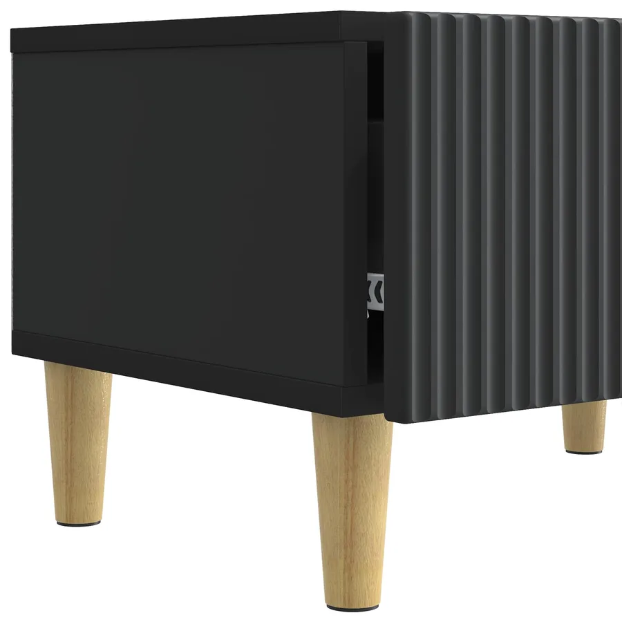 Meuble TV avec tiroir Noir 147 x 34,5 x 30 cm Bois d'ingénierie - 9