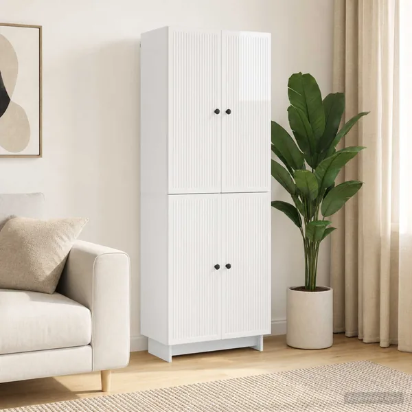 Ensemble de Meubles 2 pcs Blanc brillant 66 x 34,5 x 90 cm