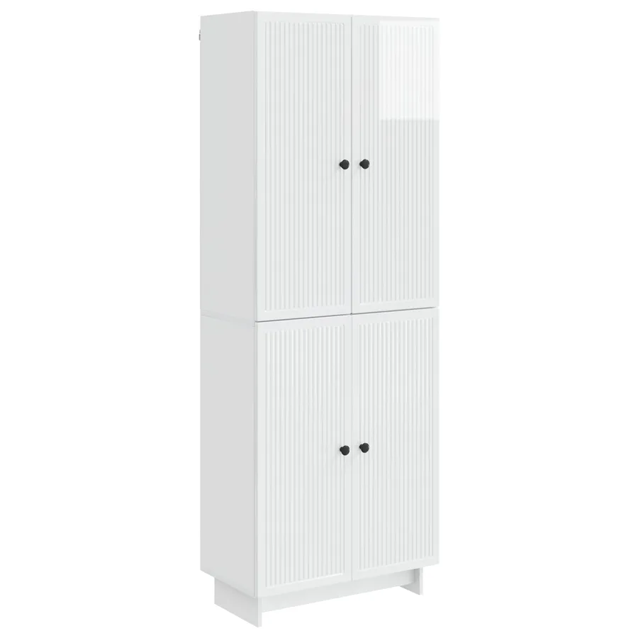 Ensemble de Meubles 2 pcs Blanc brillant 66 x 34,5 x 90 cm - 2