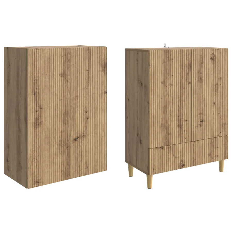 Ensemble de Meubles 2 pc Chêne artisanal Bois d'ingénierie - 4