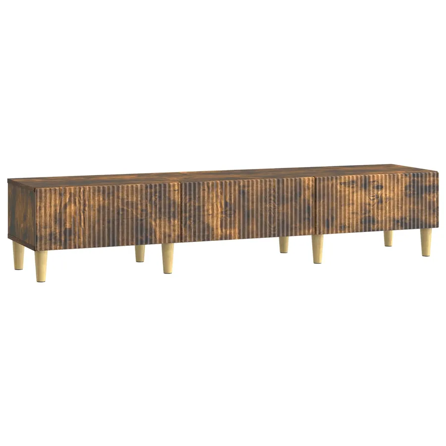 Meuble TV Chêne fumé 147 x 34,5 x 30 cm Bois d'ingénierie - 2