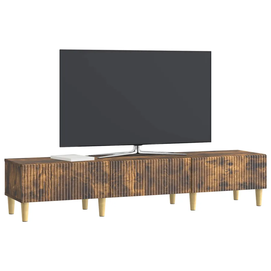 Meuble TV Chêne fumé 147 x 34,5 x 30 cm Bois d'ingénierie - 3