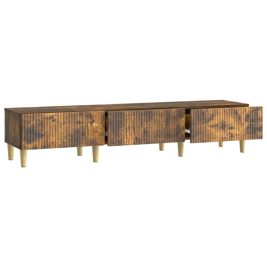 Meuble TV Chêne fumé 147 x 34,5 x 30 cm Bois d'ingénierie - 5
