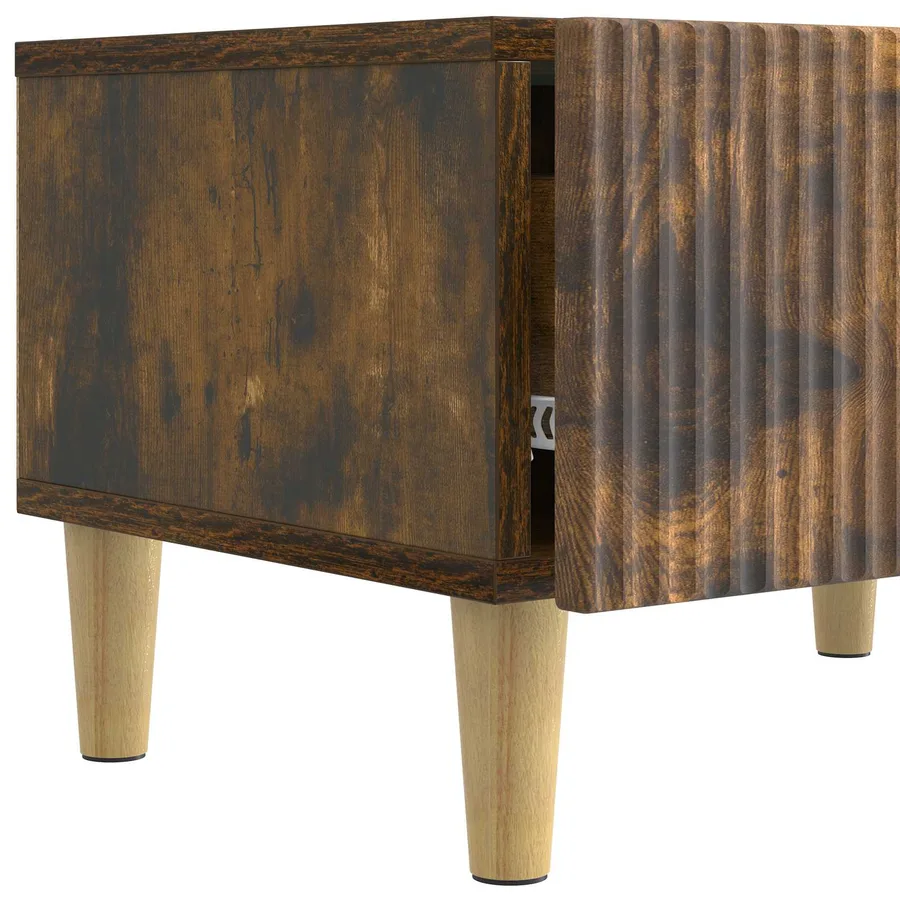 Meuble TV Chêne fumé 147 x 34,5 x 30 cm Bois d'ingénierie - 9