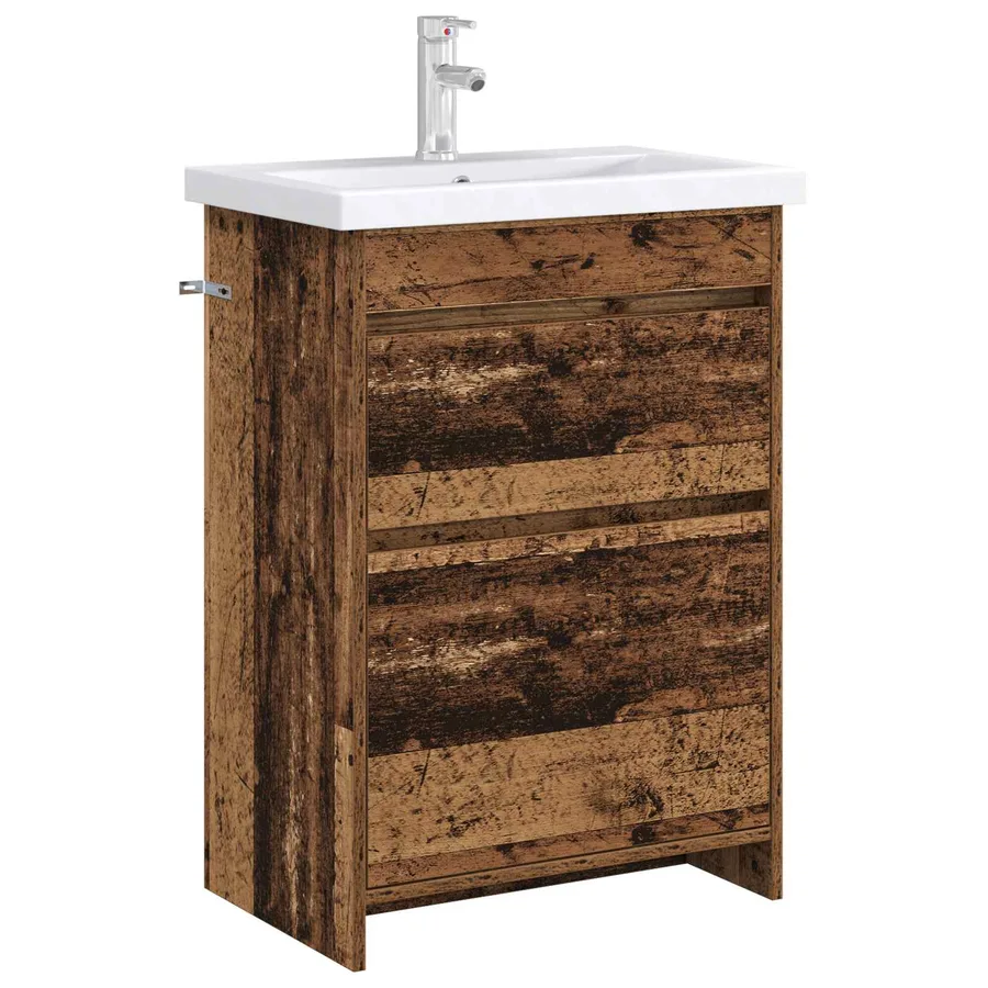 Meuble sous lavabo de salle de bain Bois ancien - 3