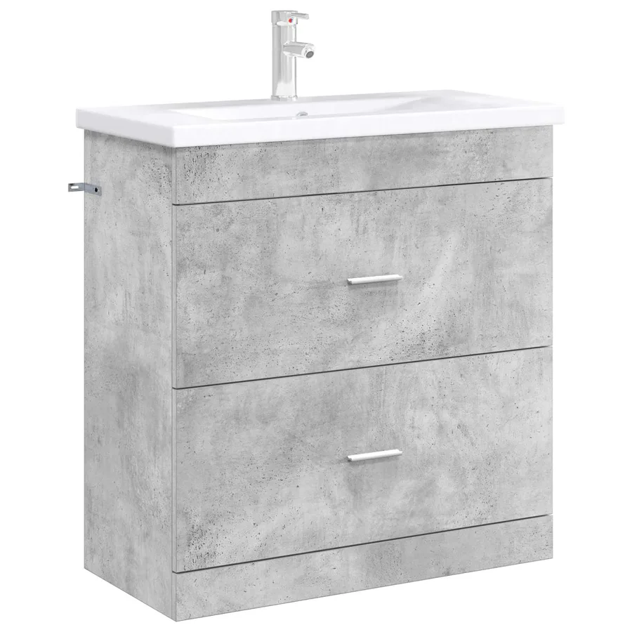 Meuble sous lavabo de salle de bain Gris béton - 3