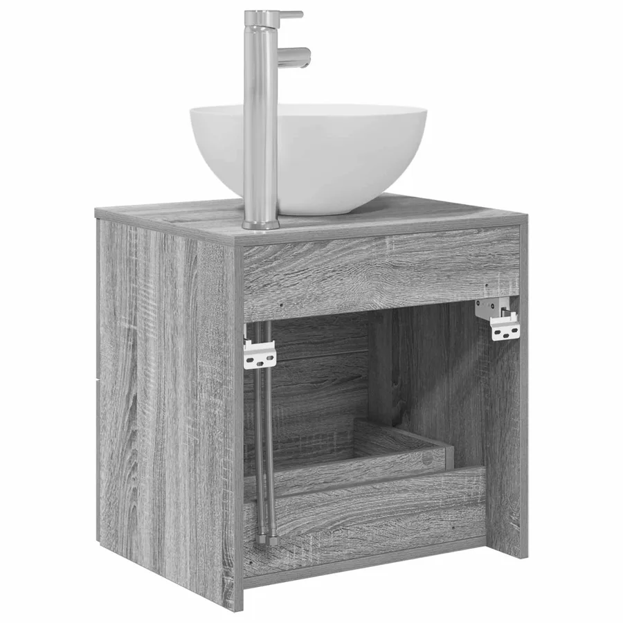 Meuble lavabo mural Sonoma gris 49,5 x 35 x 63 cm - 5